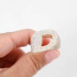 10K Yellow Gold 562 Diamonds Cluster "D" Letter Ring