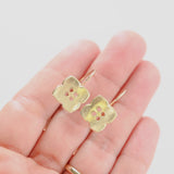 14K Yellow Gold Lily Flower Ear Jacket Earrings