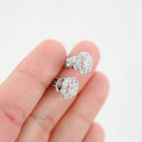 18K White Gold Diamond Floral Stud Earrings 1.84Ctw