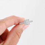 10K White Gold Diamond Cluster Engagement Ring