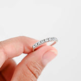 18K White Gold Diamond Half Eternity Wedding Band Ring 0.72Ctw