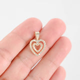 14K Yellow Gold Diamond Heart Pendant 0.35Ctw