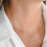 925 Silver Dainty Box Link Chain 24"