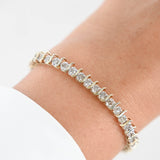 10K Yellow Gold Diamond Light Brown Tennis S-Link Bracelet 5.00Ctw