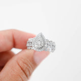 14K White Gold Diamond Cluster Vintage Engagement Ring 0.92Ctw