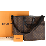 Authentic Louis Vuitton Monogram Macassar Weekend Tote GM M45733 Bag