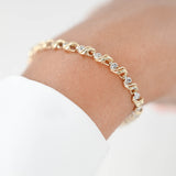 14K Yellow Gold Diamond S Link Tennis Bracelet