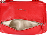 GIVENCHY Sugar Goatskin Leather Mini Pandora Shoulder Bag Red