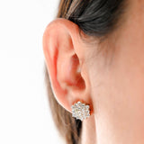 14K Yellow Gold Diamond Cluster Stud Earrings 1.14Ctw