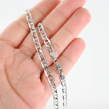 14K White Gold Mariner Curb Link 5mm Chain 13.9g