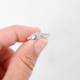 14k White Gold Channel Set Diamond Heart Band