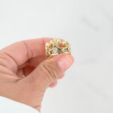 18K Yellow Gold Diamond Crown Design Band Ring