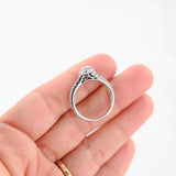 14k White Gold Diamond Engagement Fused Ring