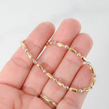 Pulsera De Cadena Con Cuentas En Oro Bicolor De 18k