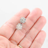 18K White Gold Diamond Floral Stud Earrings 1.36Ctw