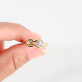 14K Yellow Gold Diamond Solitaire Cocktail Ring 0.25Ctw