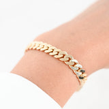 18K Yellow Gold Square Miami Cuban Link Bold Bracelet