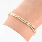 14K Two-Tone Gold Figaro Link Bracelet