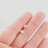 14k Yellow Gold Cubic Zirconia Four Prong Stud Earrings