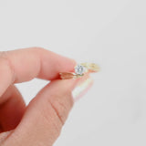 14k Yellow Gold Diamond Solitaire Bypass Vintage Ring 0.25Ctw