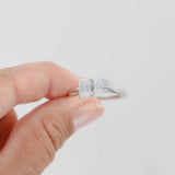 10k White Gold Synthetic Moissanite Moi et Toi Ring