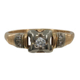 Vintage 10k Two-tone Gold Art Deco Diamond Ring