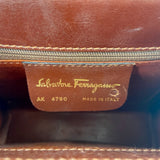 Salvatore Ferragamo Crocodile Gancini 2-Way Top Handle Bag Brown