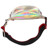 Authentic Christian Louboutin Mary Jane Waist Bag Spiked Leather and Hologram Leather