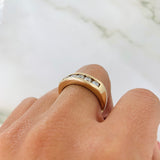 14k Yellow Gold Diamond Band Wedding Ring  For Men, Men's Gold Diamond Wedding Band Ring, Gift For Him, Unisex Ring