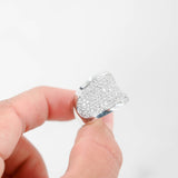 Contemporary 18k White Gold 1.45 carat Cluster Diamond Ring