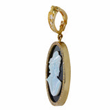 14k Yellow Gold Diamond Onyx and Opal Ring and Pendant Set