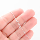 14K White Gold Diamond-Cut Ball Chain With Dainty Triangle Diamond Pendant Necklace