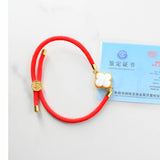 18K Yellow Gold Alhambra Mother Of Pearl Red Bracelet