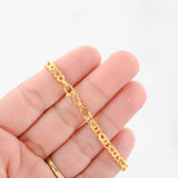 Pulsera de eslabones de talla diamante en oro amarillo de 22 k