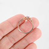 14K Rose Gold Oval Pink Sapphire And Diamonds Halo Ring