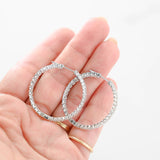 18K White Gold Diamond Hoop Earrings 2.16Ctw