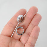 18k White Gold Animal Print Huggies Hoop Earrings