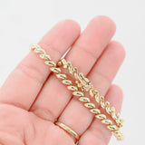 18K Yellow Gold San Marcos/Macaroni Style Link Hollow Bracelet