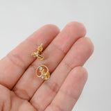 18K Yellow Gold Diamond Vintage Stud Earrings 0.28Ctw