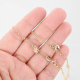 14K Yellow Gold Rolo Link Chain Heart Charms Bracelet or Anklet