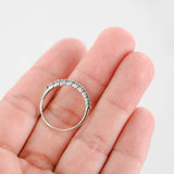 18K White Gold Diamond Half Eternity Wedding Band Ring 0.72Ctw