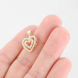 14K Yellow Gold Diamond Heart Pendant 0.35Ctw