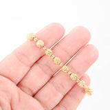 18K Yellow Gold Diamond Cut Hollow Bead Ball Bracelet