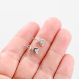 10K White Gold Diamond Solitaire Princess-Cut Stud Earrings 0.80Ctw