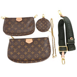 Authentic Louis Vuitton Multi Pochette Accessoires Shoulder Bag Monogram Canvas Brown