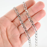 14K White Gold Mariner Curb Link 5mm Chain 13.9g