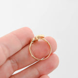 18k Yellow Gold Twin Heart Cubic Zirconia Cocktail Ring