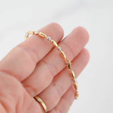 Pulsera De Cadena Con Cuentas En Oro Bicolor De 18k