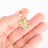 14k Tricolor Gold Virgin Mary Pendant