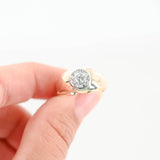 14K Yellow Gold Solitaire Diamond Halo Ring 0.53Ctw